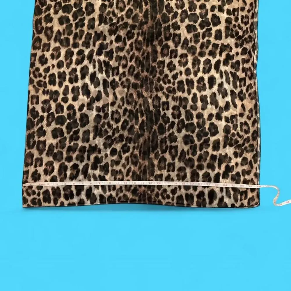 Leopard print sheer scarf wrap